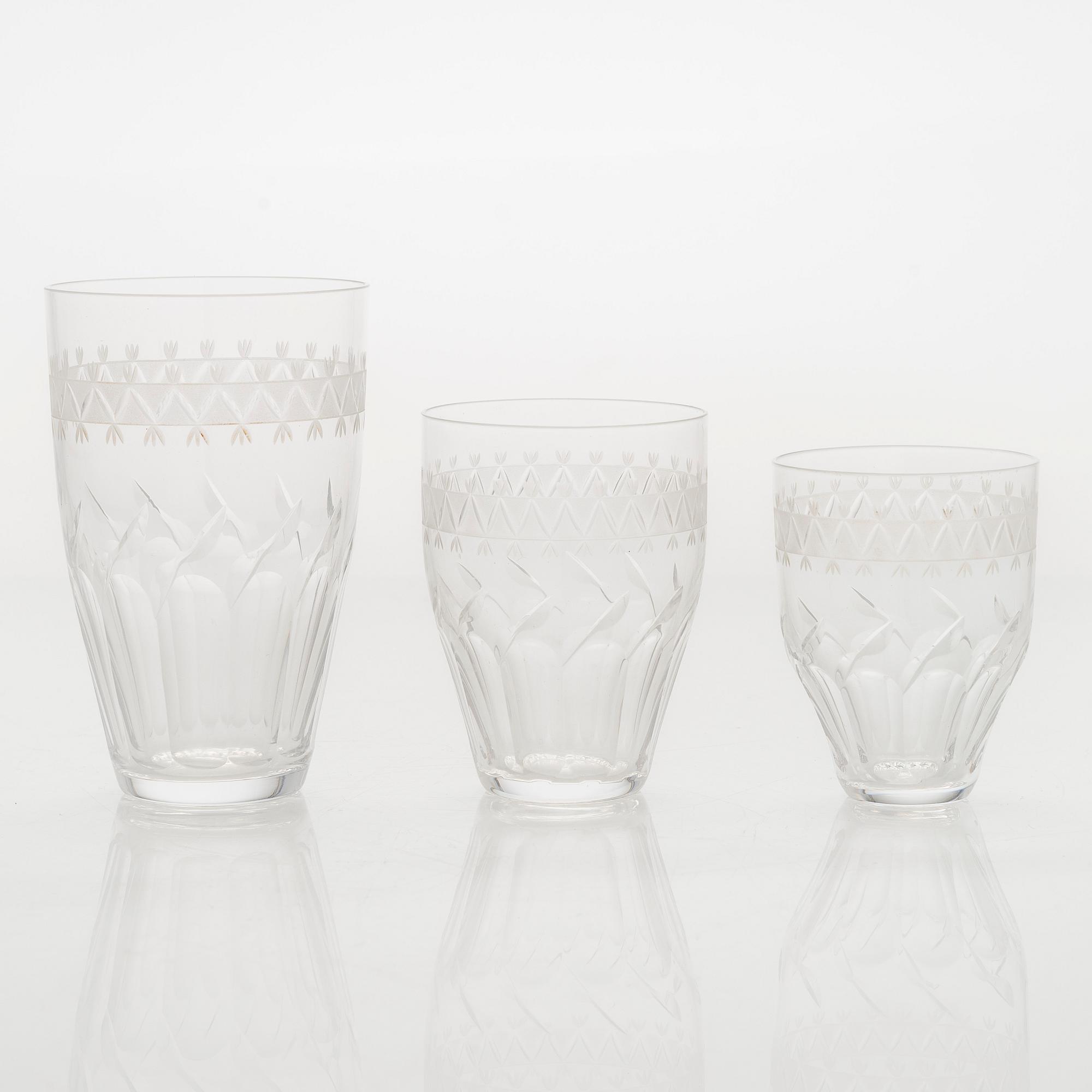 A 144-piece glassware set, limited production for Riihimäen Lasi, 1950s/60s.