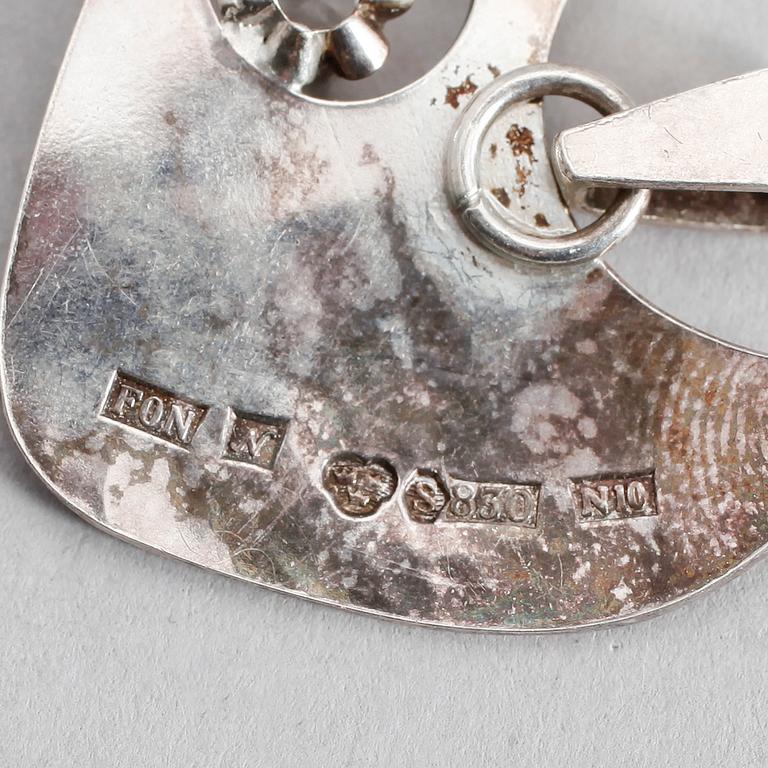 SAMLING SMYCKEN, silver, 7 delar, Sverige bla Alton, 1900-talets mitt.