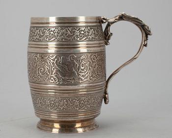 MUGG, silver, franska stämplar 925. 1800-talets slut. Vikt 218 g.