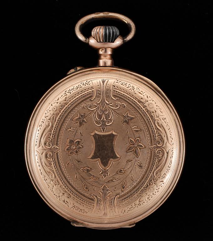 FICKUR, dam, guld 14 k, 1900-talets början. Vikt 32,6g.