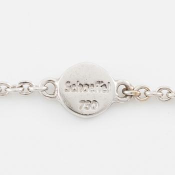 Necklace, 18K white gold with a pearl and brilliant-cut diamonds.