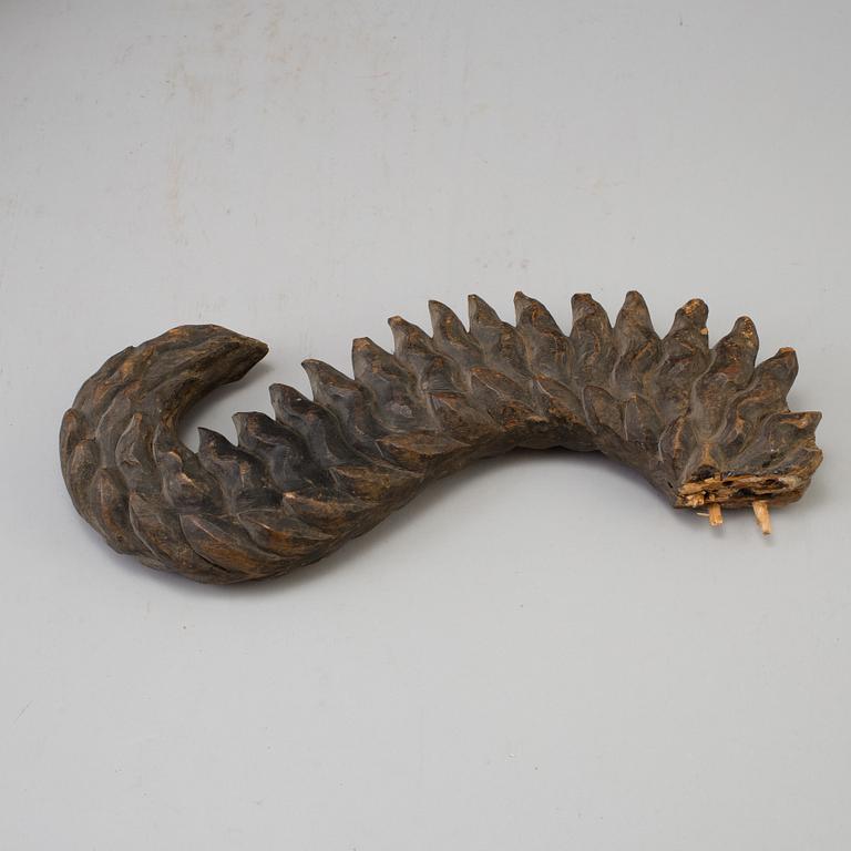 A wooden mythical beast, Southeast Asia, early 20th Century.