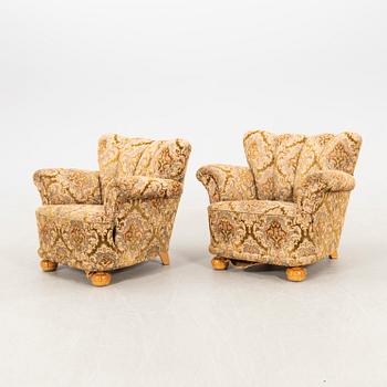 Armchairs, a pair, 1940s Swedish Grace.