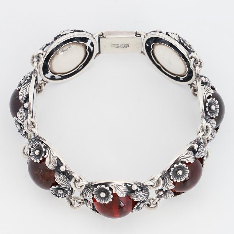 Nils Erik From silver and amber bracelet.