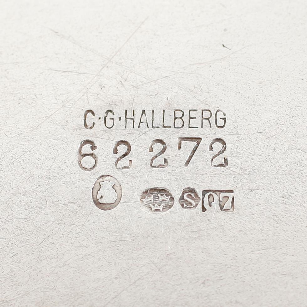 KAFFESERVIS, 3 delar, silver, CG Hallberg, Stockholm 1918. Vikt ca 797 gram.