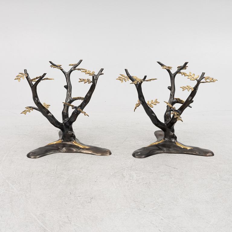 Willy Daro, attributed, table bases, a pair.