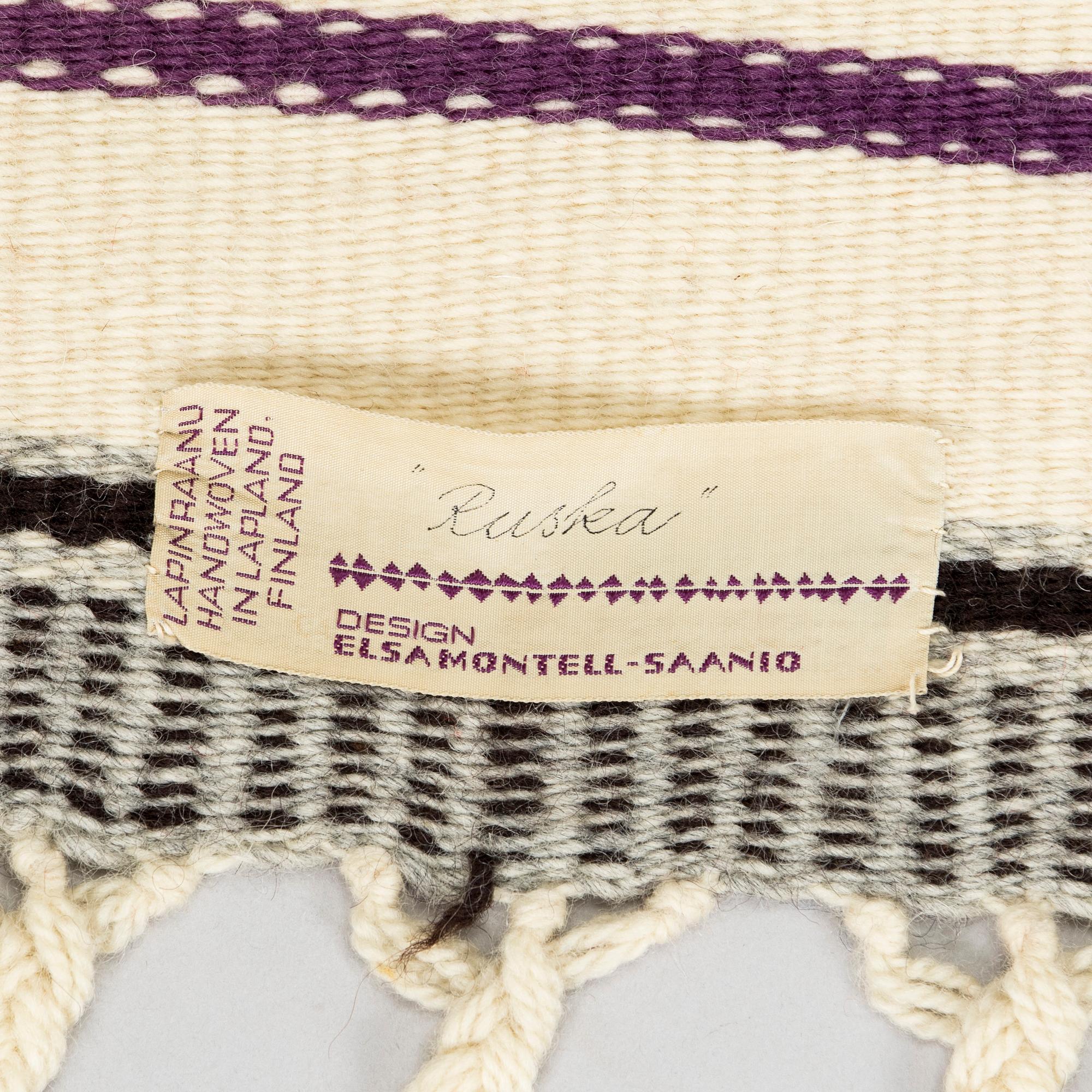 Elsa Montell-Saanio, rana / väggbonad, "Höstfärger" Finland. Ca 130 x 87 cm.