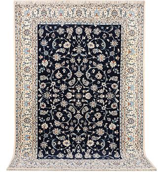 A part silk Nain rug, 9LA, c. 302 x 198 cm.