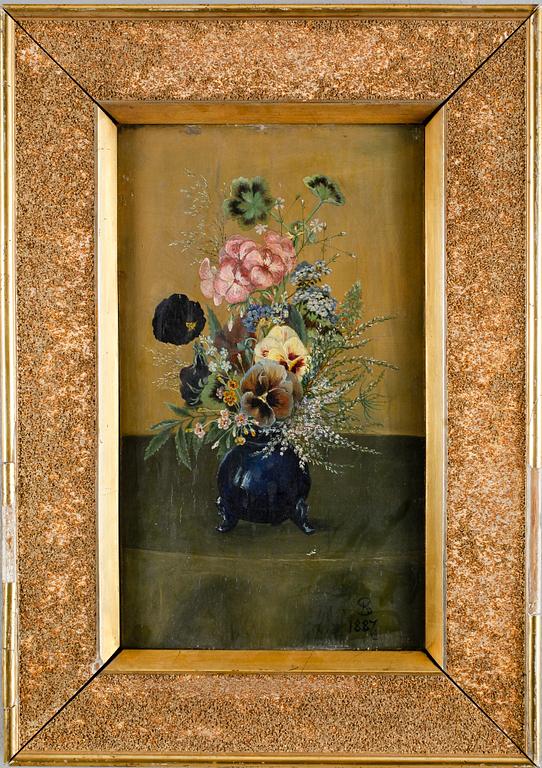 OKÄND KONSTNÄR, olja på pannå, monogramsignerad SH och daterad 1887.