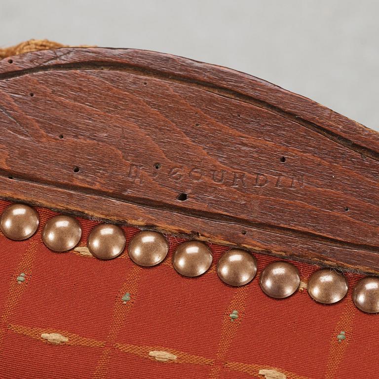 KARMSTOLAR, ett par. 1700-talets mitt Louis XV.