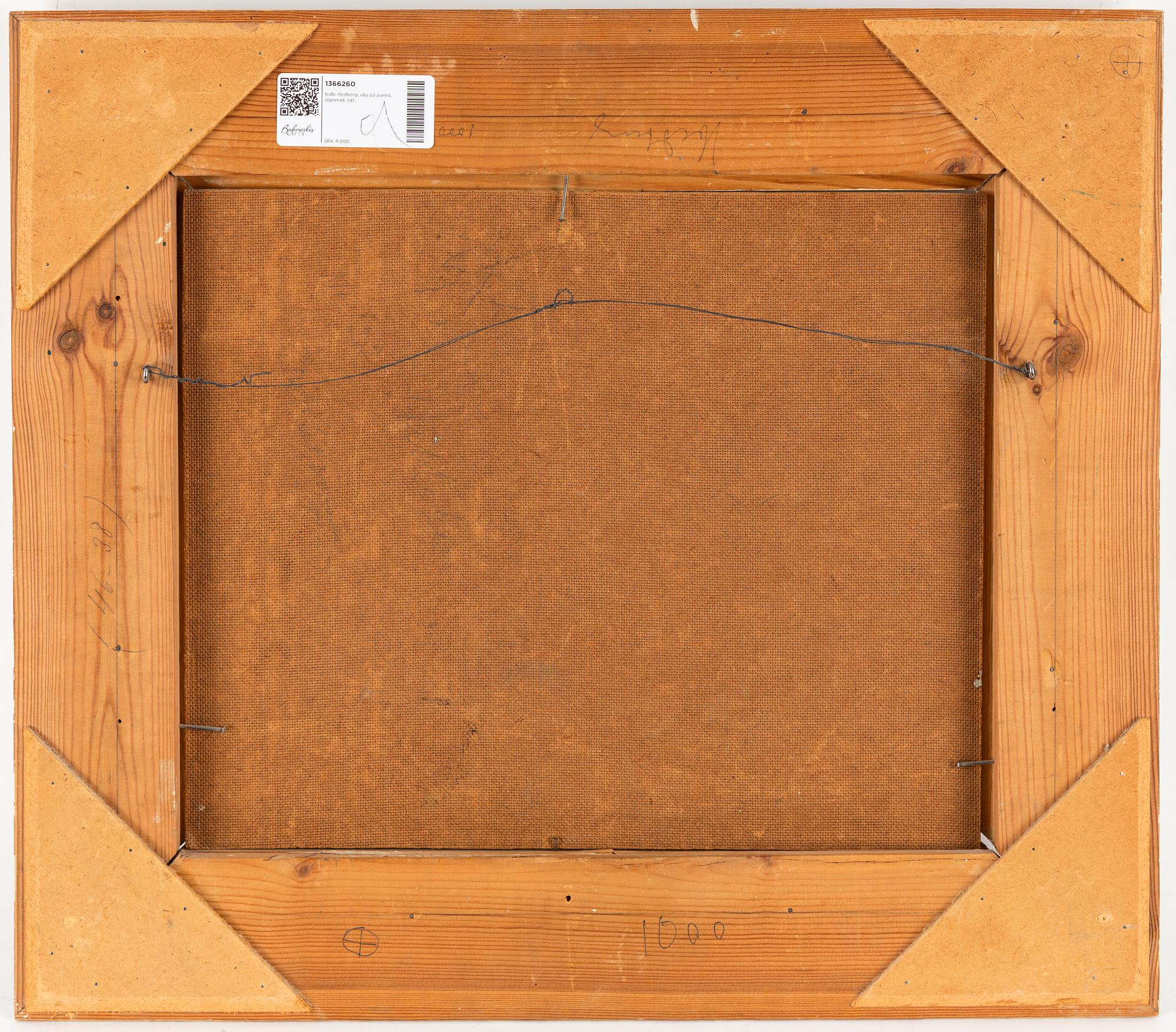 Kalle Hedberg, oil on panel, signed.