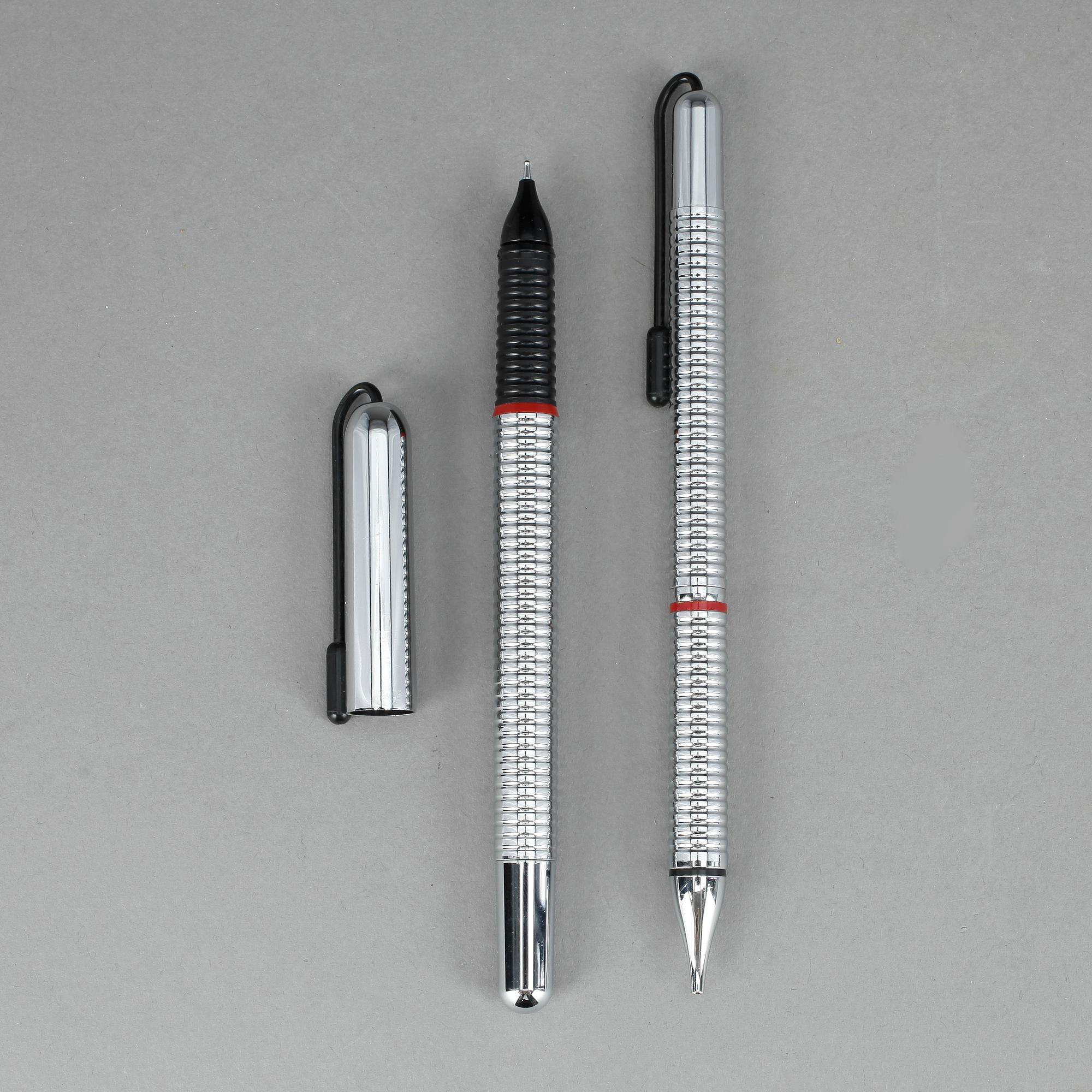 PENNOR, 2 st, "Rotring", förkromad metall.