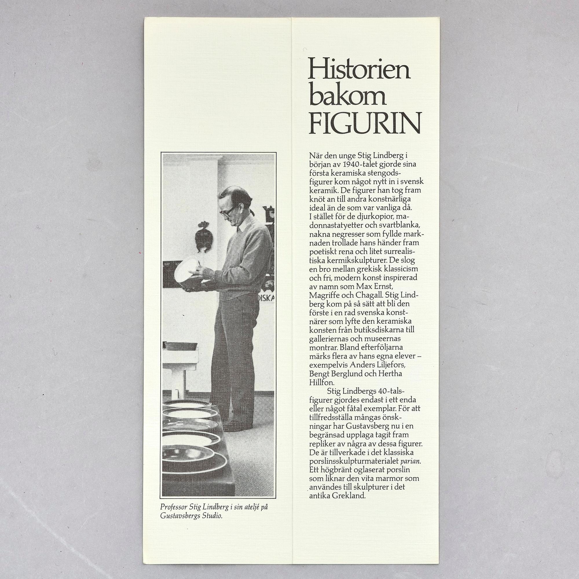 Stig Lindberg, "Narcissus", a parian porcelain sculpture, Gustavsberg 1970s, from the "Figurin" series, ed. 375/500.