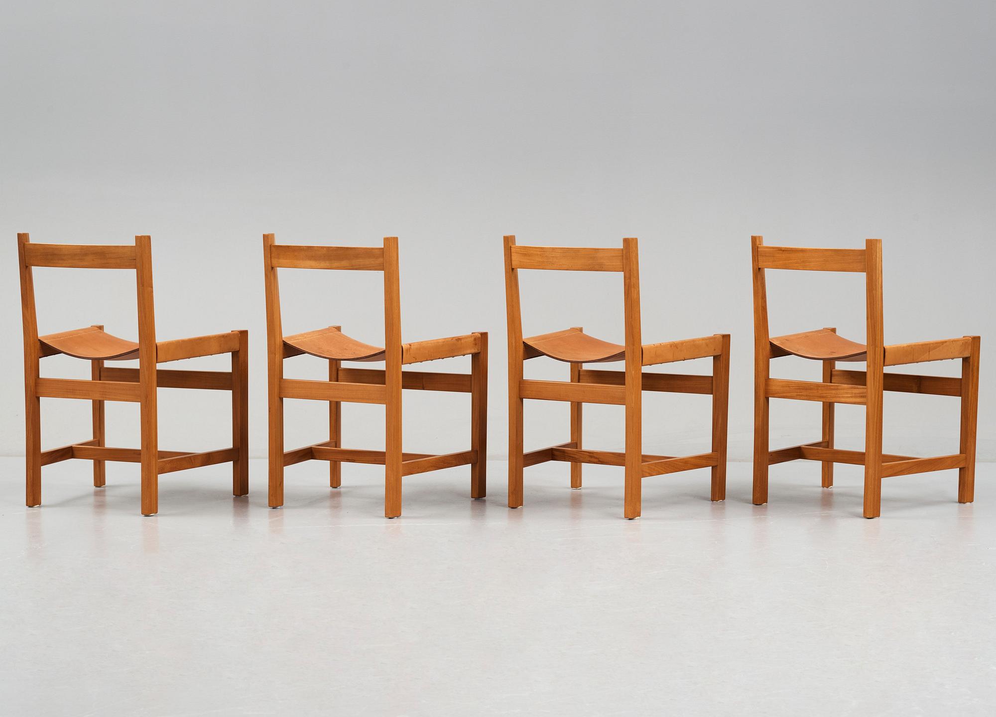 John Kandell, stolar, 4 st, sannolikt utförda av Torsten Schollin år 1955.