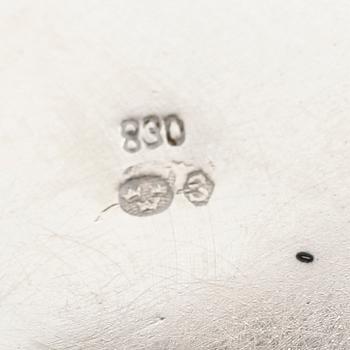 BÄGARE, 3 st, silver. Total vikt 318 g.