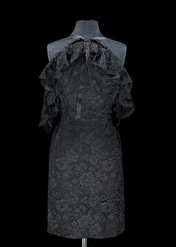 A black lace and silk cocktail dress from Guy Laroche.