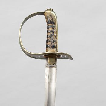 Sabre, Swedish, for the cavalry 1867-93 with scabbard.