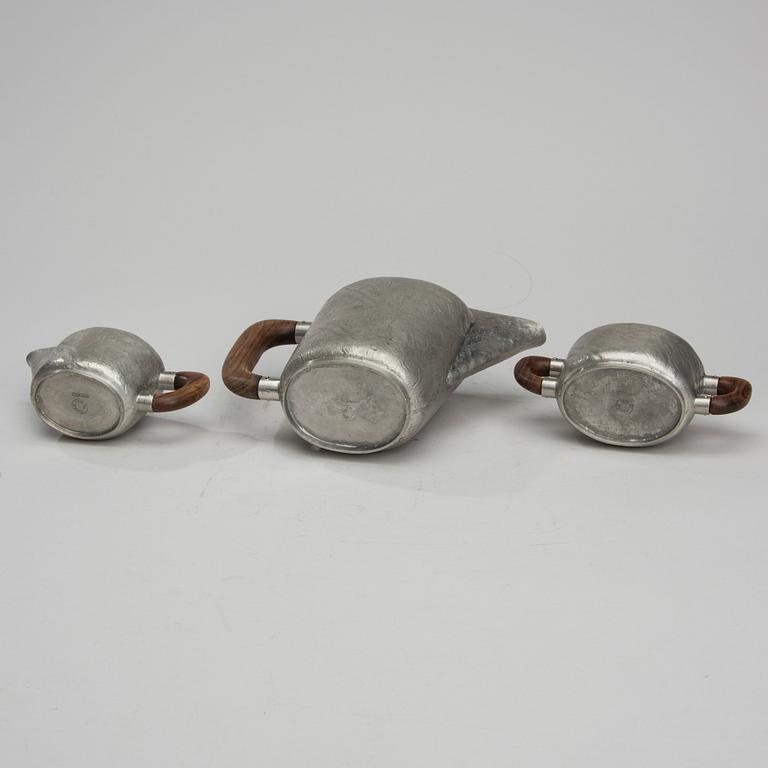 KAFFESERVIS, 3 delar, tenn, V. Lindman, Helsingfors, 1900-talets mitt.