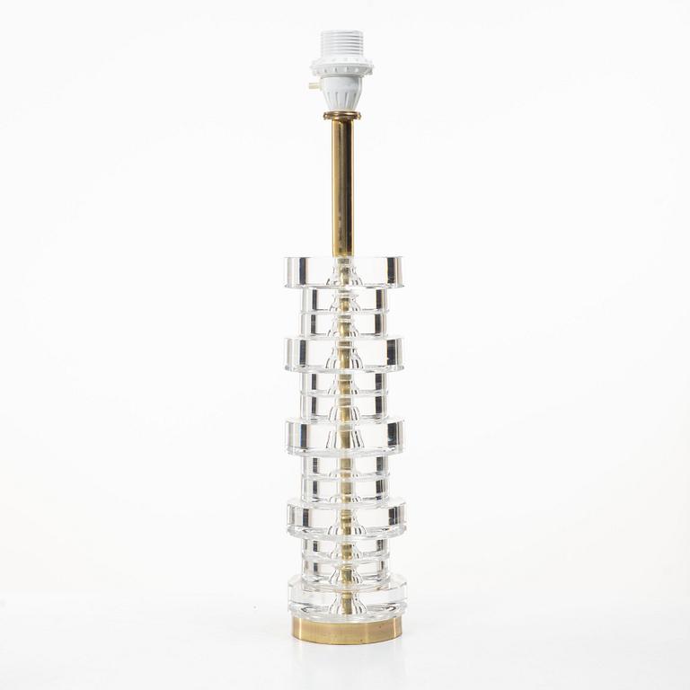 Carl Fagerlund, A table lamp in glass and brass, Orrefors.