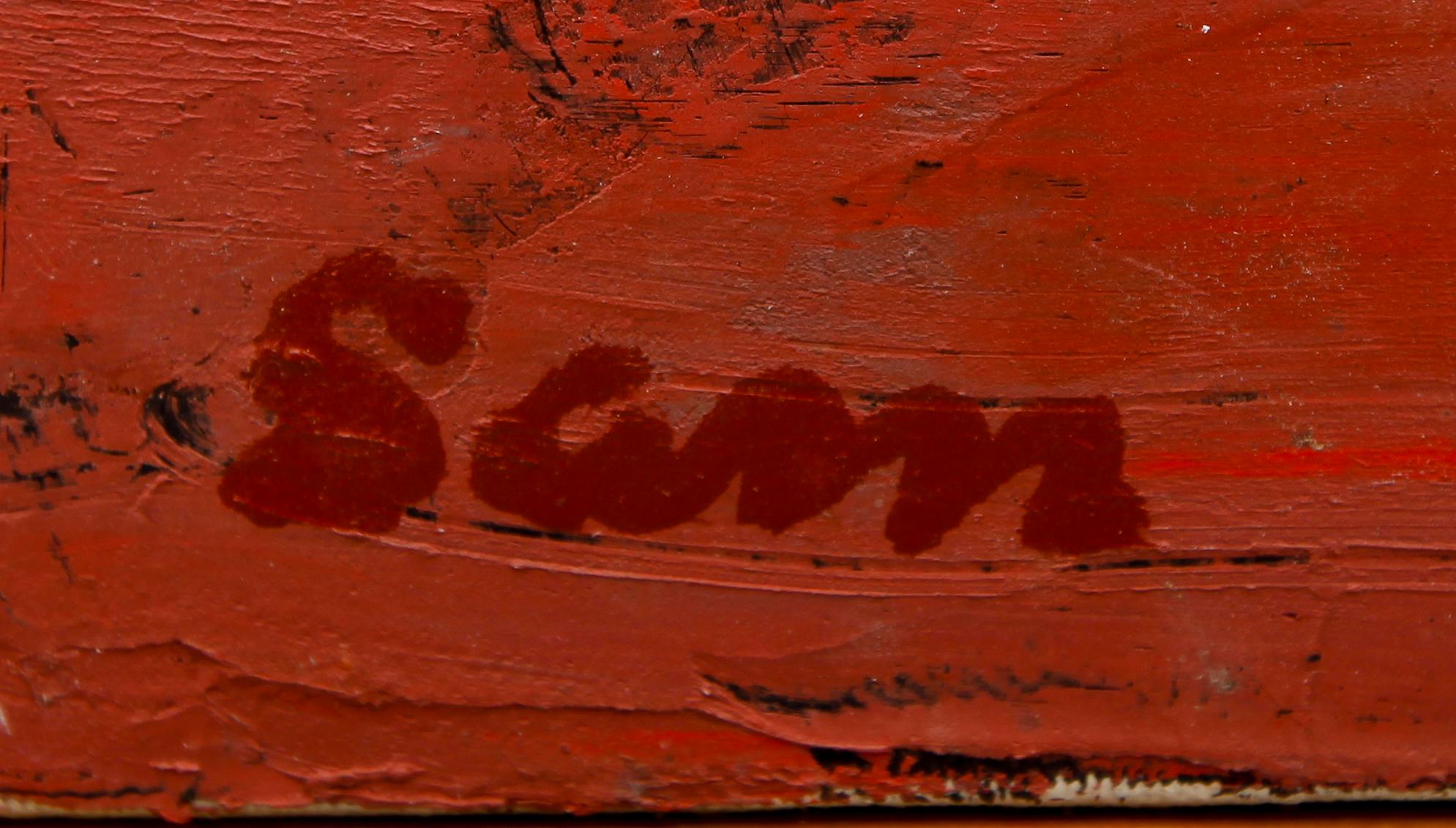 OKÄND KONSTNÄR, olja på duk, signerad Sam, 1900-talets mitt.