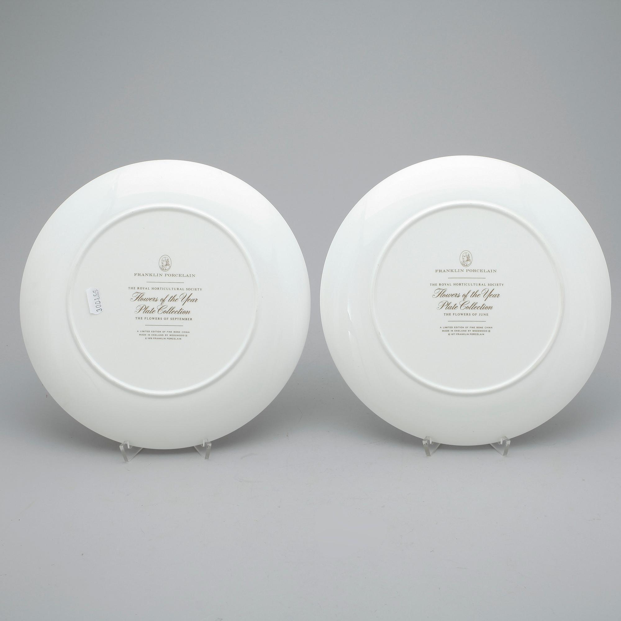 TALLRIKAR, 12 st. Porslin. Franklin Porcelain Wedgwood England. 1977-78.