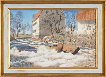 Oskar Bergman, watercolour, signed and dated Ludvika April 1935.