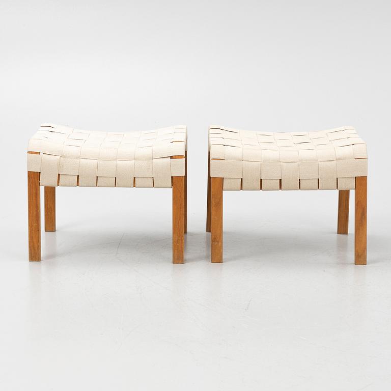 Yngve Ekström, a pair of "Primo" armchairs with ottomans, Swedese, Sweden,