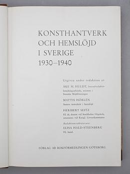 BÖCKER OM KONSTHANTVERK, 3 st, bla "Mässing" av Sigurd Erixon, Malmö 1943.