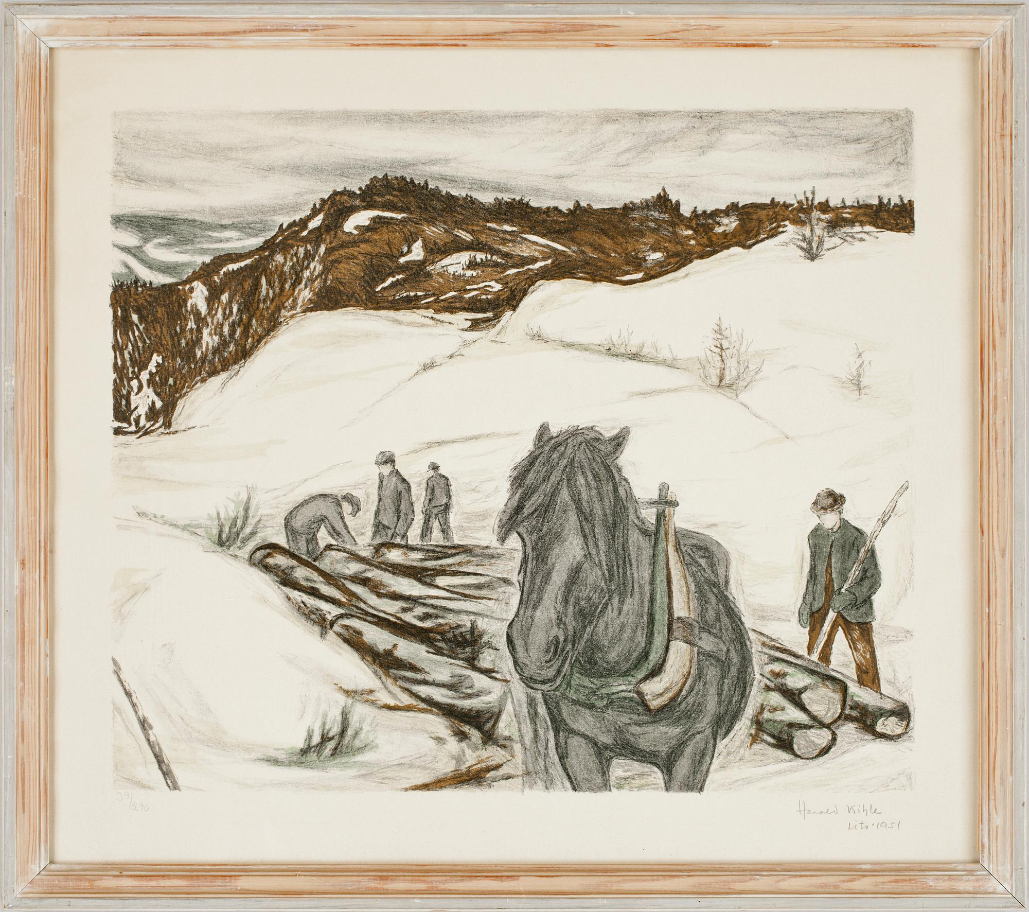 HARALD KIHLE, litografi, sign. och dat, 1951.
