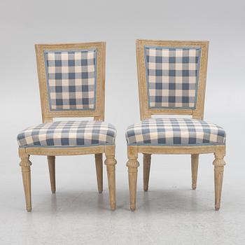 Stolar, åtta stycken, 1700-talets slut, sengustavianska.