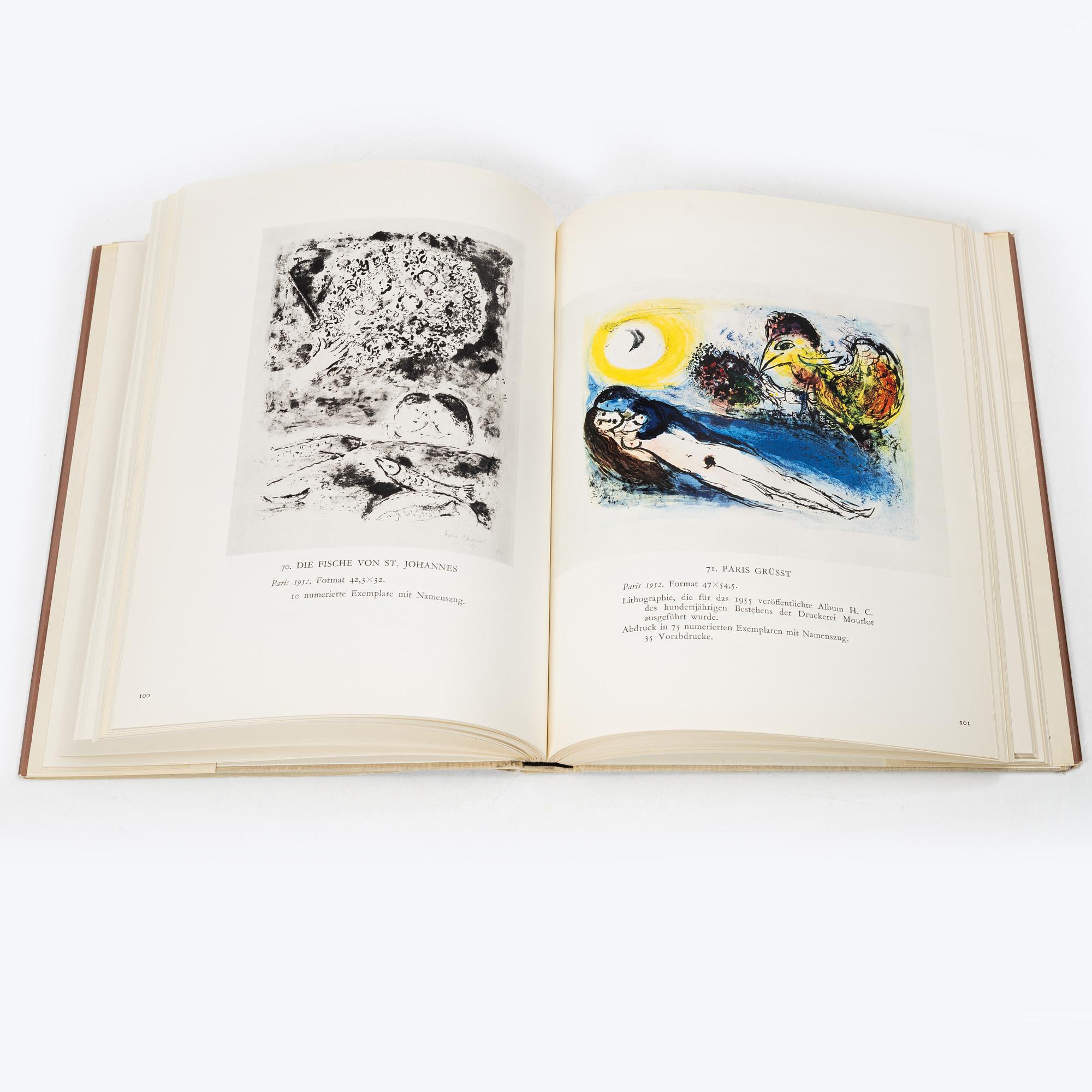 Marc Chagall, böcker, 6 st, "Chagall Lithographe I-VI, 1922-1985", Fernand Mourlot.