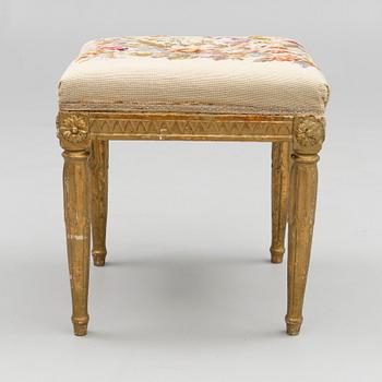 TABURETT, sengustaviansk, omkring 1800.