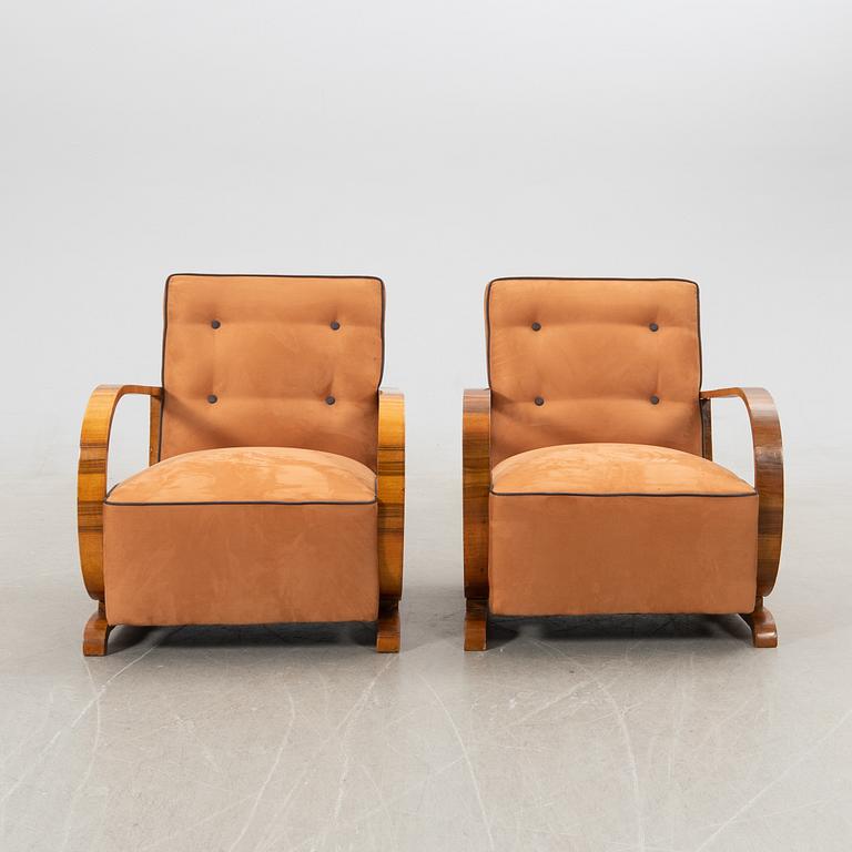 Armchairs, a pair, Art Deco, first half of the 20th century.