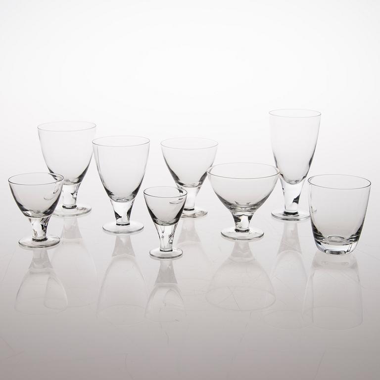 A 114-piece 'GN 46' glassware set for Nuutajärvi Notsjö, Finland. In production 1949-1969.