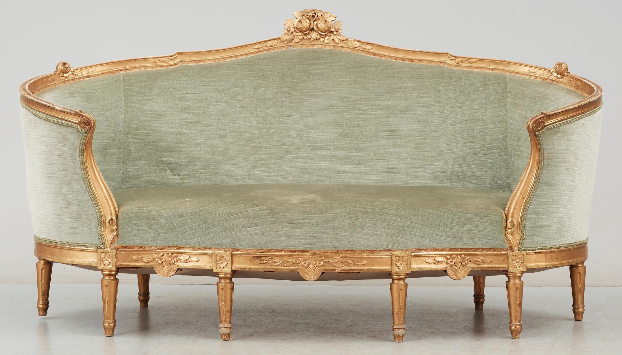 BADKARSSOFFA, gustaviansk stil, 1900-talets första hälft.