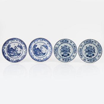 Twelve porcelain plates, China, Qianlong (1736-95).