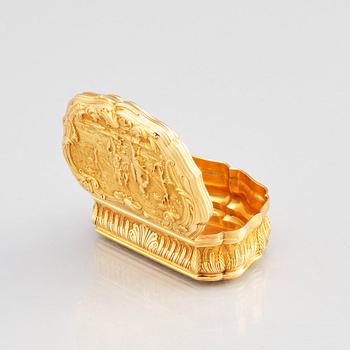 Frantz Bergs, dosa, guld, (verksam i Stockholm 1725-1777) 1700-talets mitt. Rokoko.