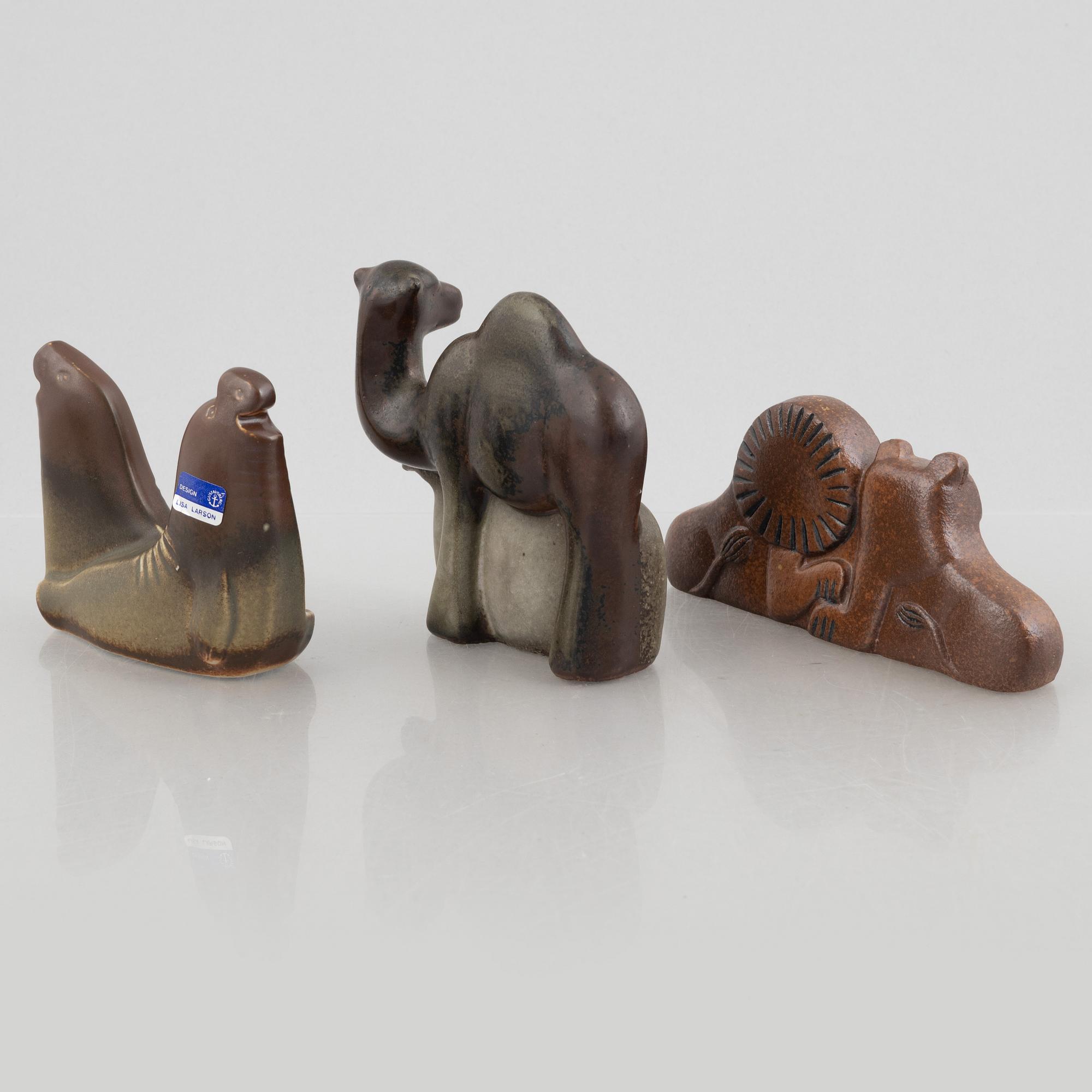 Lisa Larson, a set of six stoneware figurines from the series 'Noaks ark' Gustavsberg.