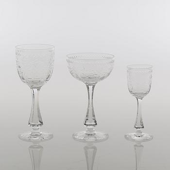 27 glasses, model "Mac Guirlang" by Fritz Kallenberg for Boda, second half of the 20th century.