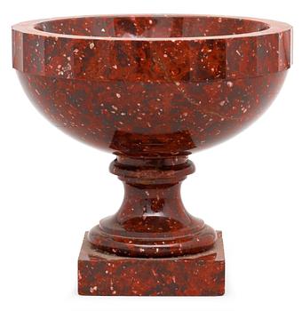 645. A Swedish Empire 19th century porphyry bowl.