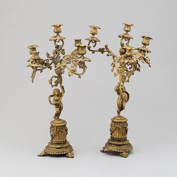 A pair of 19th century candleabras.