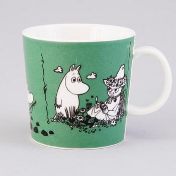 MOOMIN-MUG, porcelain, 'Mug dark green', Moomin Characters, Arabia 1991-1996.