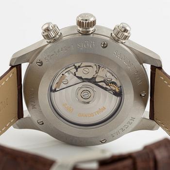 Sjöö Sandström, Royal Steel, chronograph, wristwatch, 42 mm.