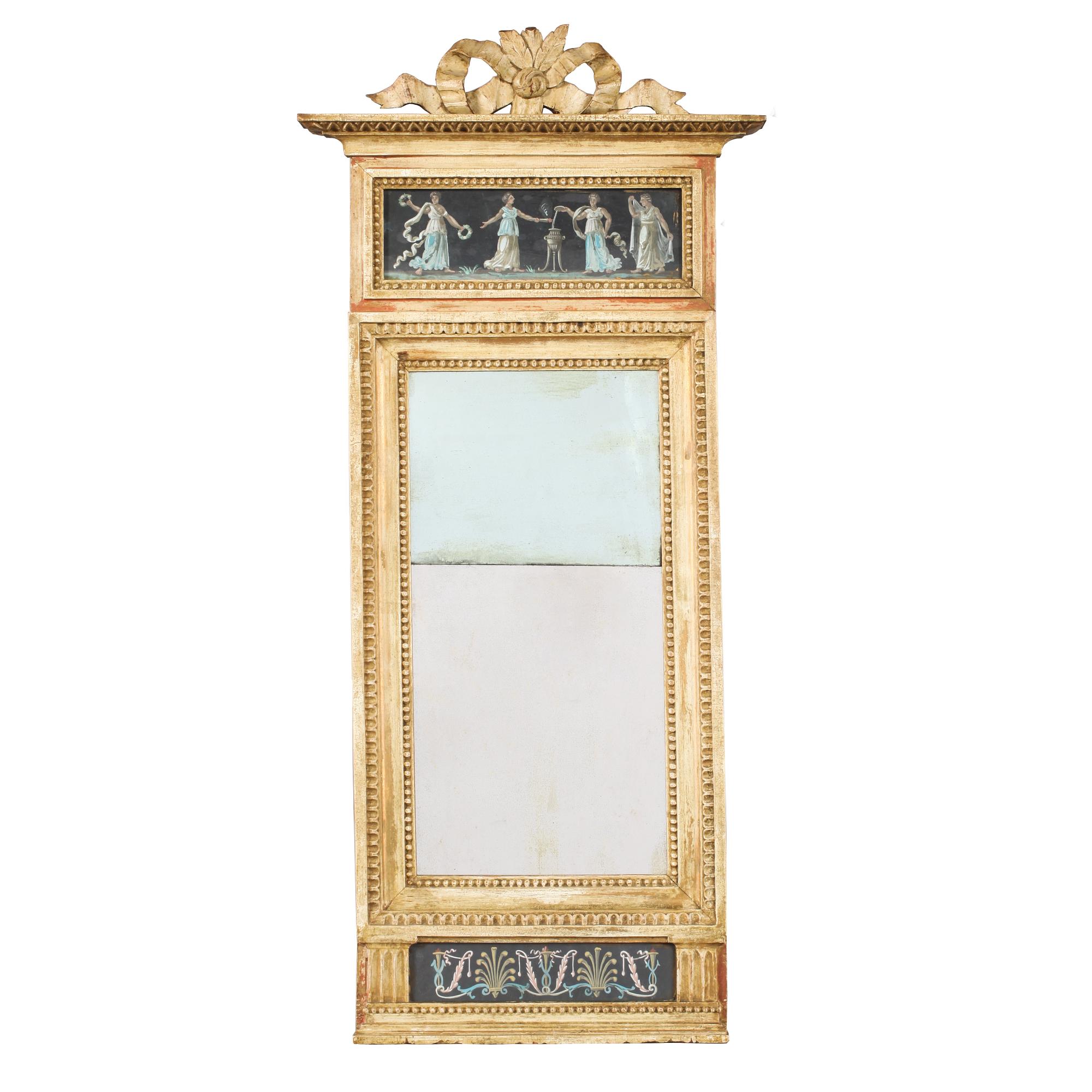 SPEGEL, sengustaviansk, signerad G. Lindberg och märkt  med Stockholms hallstämpel 180?.