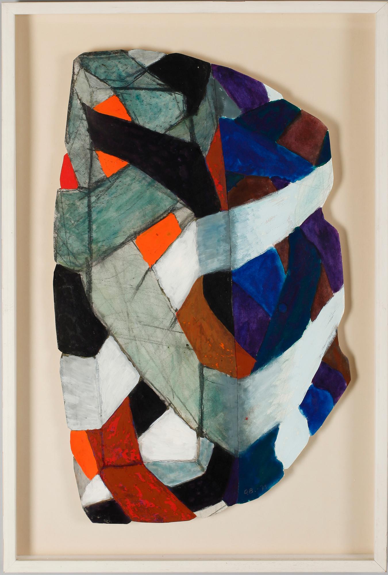 OLLE BONNIÉR, gouache, monogramsign och dat -75.