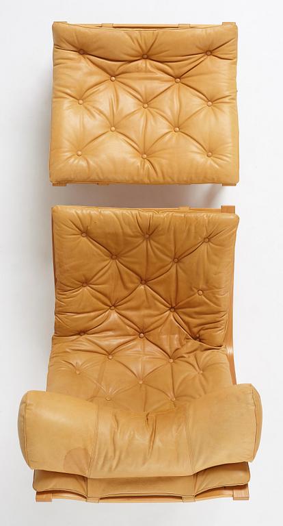 Arne Norell, a 'Scandi', easy chair and ottoman, Norell Möbel AB, Sweden 1970s.