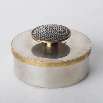 Estrid Ericson, a pewter and brass box with cover, Svenskt Tenn, Stockholm 1956.