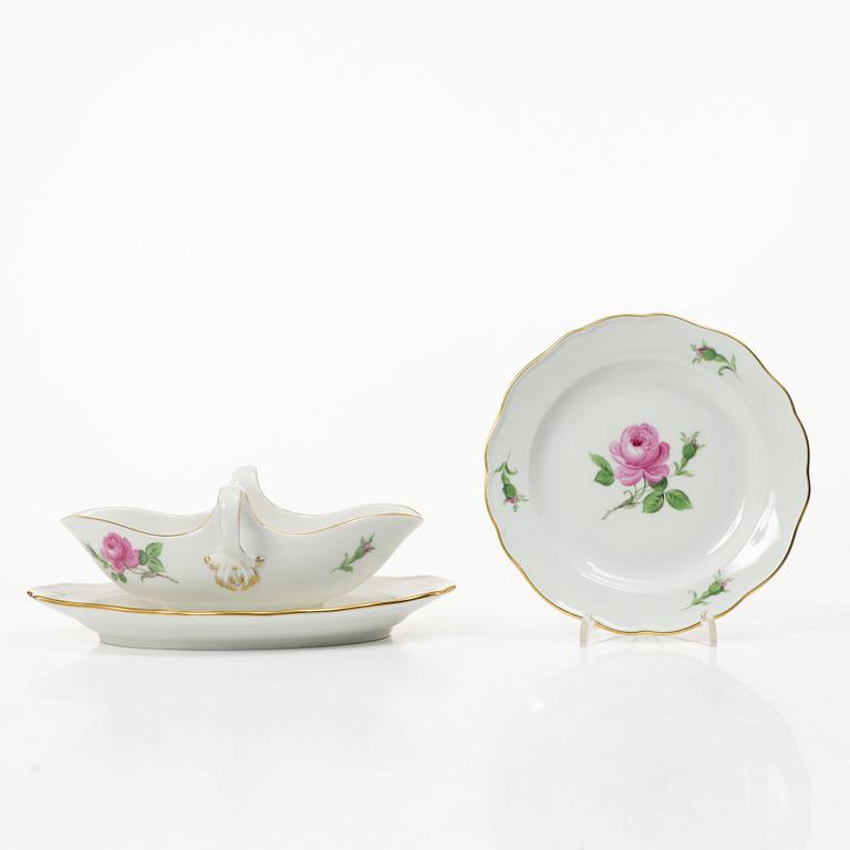 Meissen, A 55 piece "Meissen Rose" (Rote rose/Meissener rose) porcelain dinner service, 20th century.