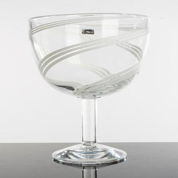 HEIKKI ORVOLA, two bowls, glass, signed, Nuutajärvi, Notsjö, Finland.