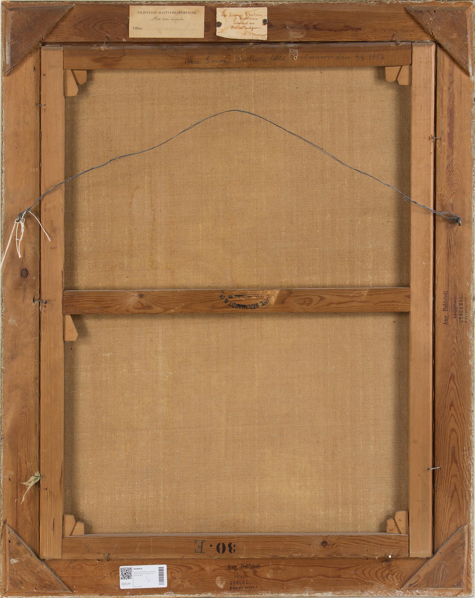 ANNA NORDGREN, oil on canvas, signed Anna Nordgren and dated 1901.